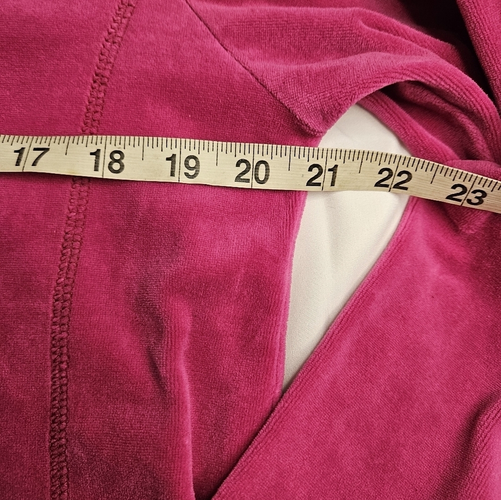 Erika Girls Bright Pink Velour Feel Full Zipper Long Sleeve Hoodie Size Large - Picture 8 of 10